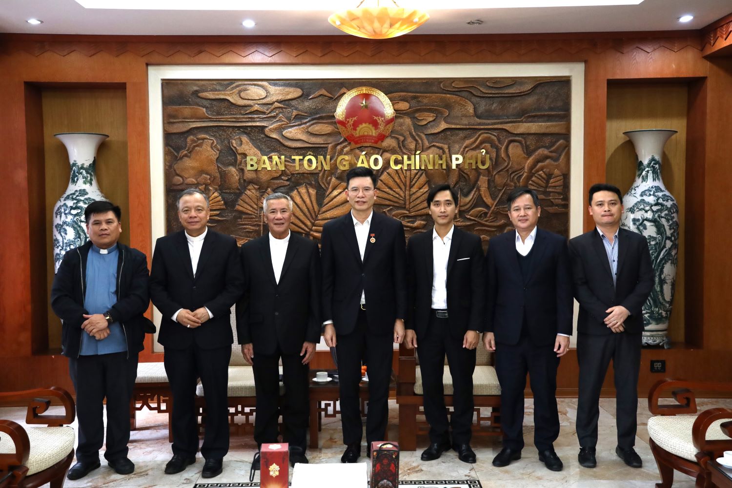 Lãnh đạo Ban Tôn giáo Chính phủ tiếp các chức sắc Công giáo thăm và chúc Tết Ban